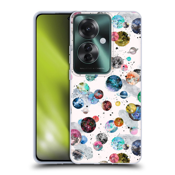 Ninola Colourful Patterns Space Planets White Soft Gel Case for OPPO Reno11 F 5G / F25 Pro 5G