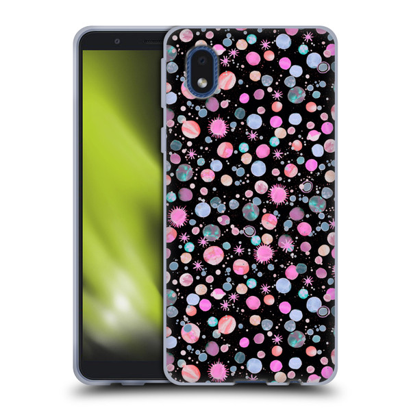Ninola Colourful Patterns Space Planets Pink Soft Gel Case for Samsung Galaxy A01 Core (2020)