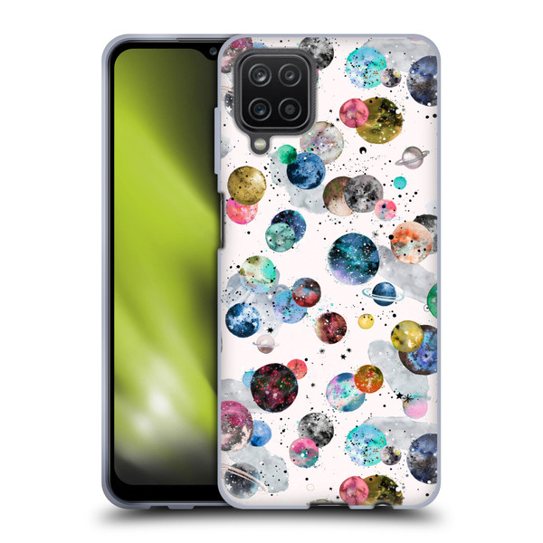 Ninola Colourful Patterns Space Planets White Soft Gel Case for Samsung Galaxy A12 (2020)
