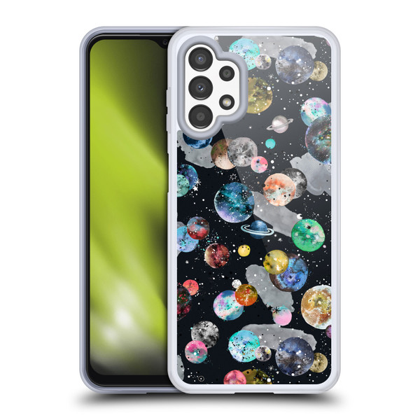 Ninola Colourful Patterns Space Planets Black Soft Gel Case for Samsung Galaxy A13 (2022)