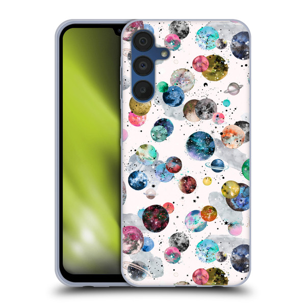Ninola Colourful Patterns Space Planets White Soft Gel Case for Samsung Galaxy A15
