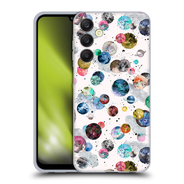 Ninola Colourful Patterns Space Planets White Soft Gel Case for Samsung Galaxy A25 5G