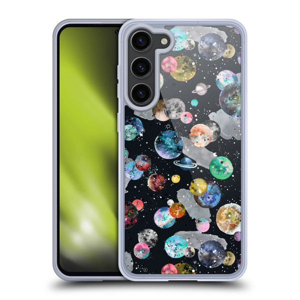 Ninola Colourful Patterns Space Planets Black Soft Gel Case for Samsung Galaxy S23+ 5G