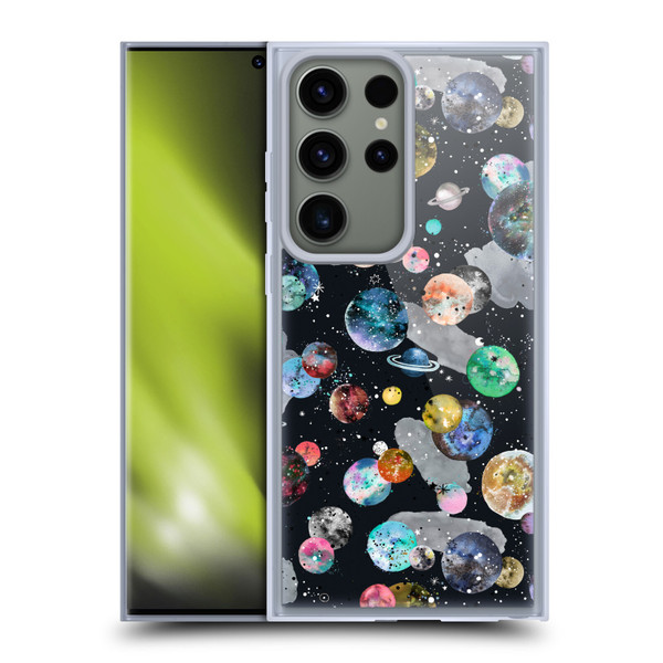 Ninola Colourful Patterns Space Planets Black Soft Gel Case for Samsung Galaxy S23 Ultra 5G