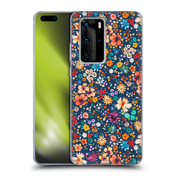 Ninola Colourful Prints Blue Floral Soft Gel Case for Huawei P40 Pro / P40 Pro Plus 5G