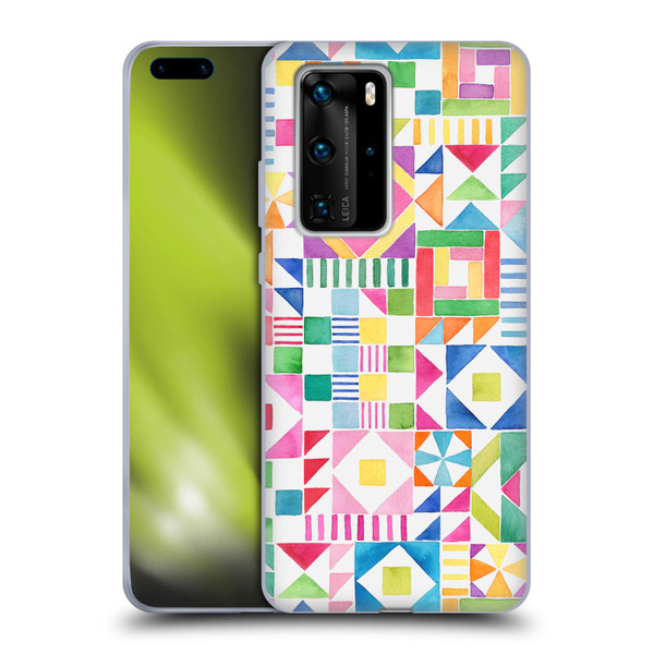 Ninola Colourful Prints Geometric Patchwork Soft Gel Case for Huawei P40 Pro / P40 Pro Plus 5G