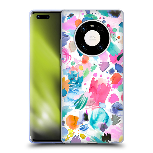 Ninola Colourful Prints Pink Scribbles Soft Gel Case for Huawei Mate 40 Pro 5G