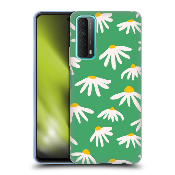 Ninola Colourful Prints Green Daisies Soft Gel Case for Huawei P Smart (2021)