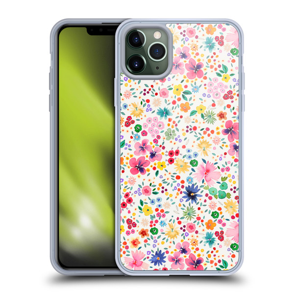 Ninola Colourful Prints Pink Floral Soft Gel Case for Apple iPhone 11 Pro Max
