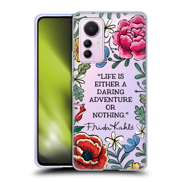 Frida Kahlo Art & Quotes Daring Adventure Soft Gel Case for Xiaomi 12 Lite