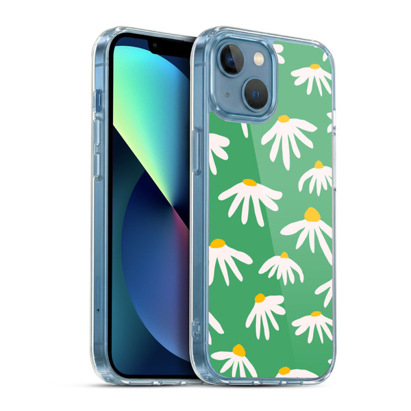 Ninola Colourful Prints Green Daisies Soft Gel Case for Apple iPhone 13 Mini & MagSafe