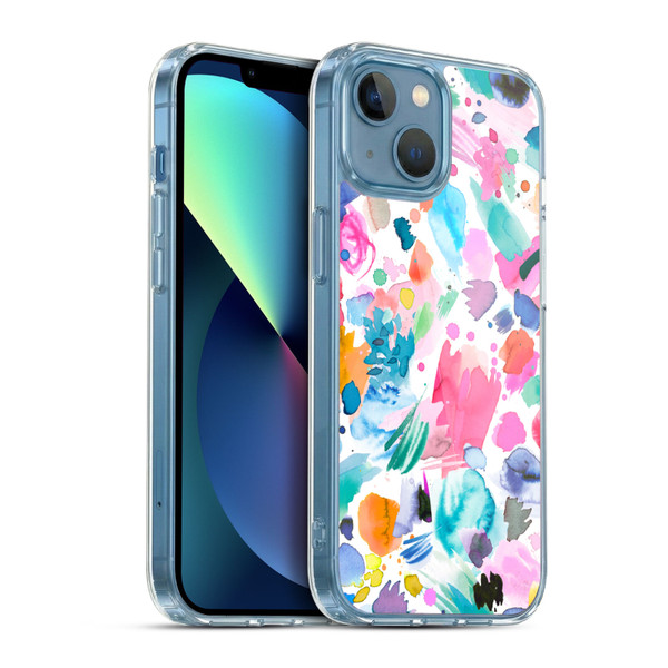 Ninola Colourful Prints Pink Scribbles Soft Gel Case for Apple iPhone 13 Mini & MagSafe