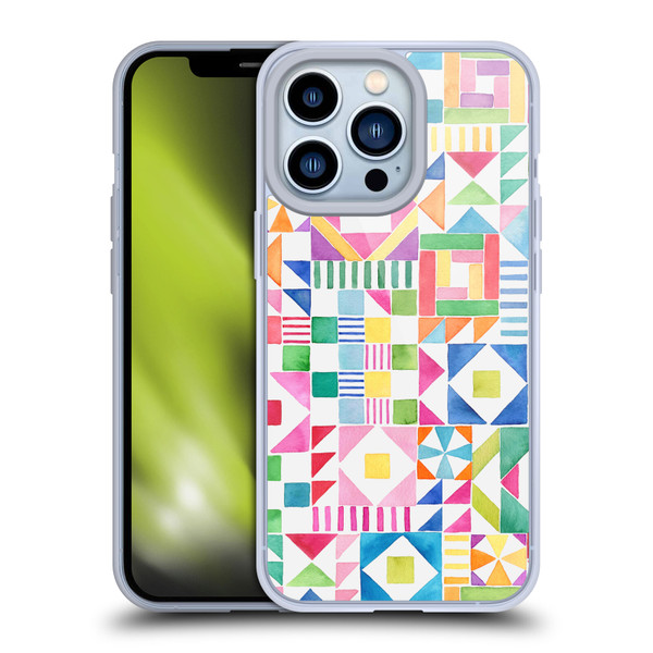Ninola Colourful Prints Geometric Patchwork Soft Gel Case for Apple iPhone 13 Pro