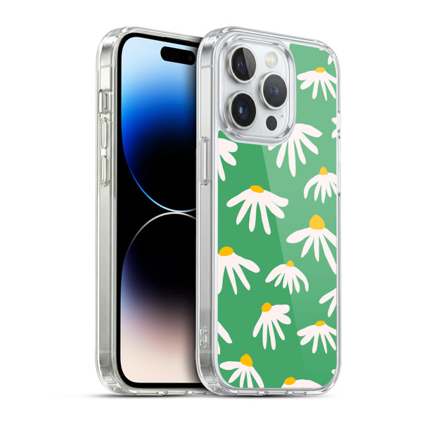 Ninola Colourful Prints Green Daisies Soft Gel Case for Apple iPhone 13 Pro & MagSafe