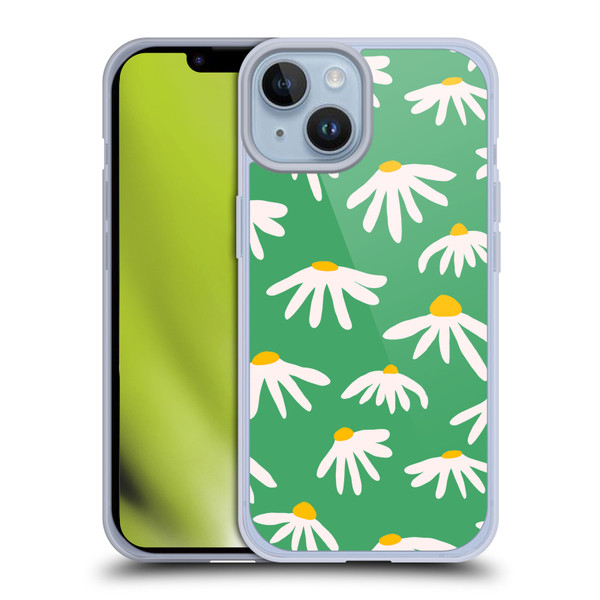Ninola Colourful Prints Green Daisies Soft Gel Case for Apple iPhone 14