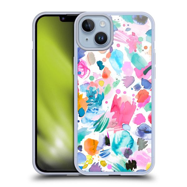 Ninola Colourful Prints Pink Scribbles Soft Gel Case for Apple iPhone 14 Plus