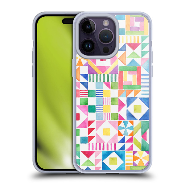 Ninola Colourful Prints Geometric Patchwork Soft Gel Case for Apple iPhone 14 Pro Max