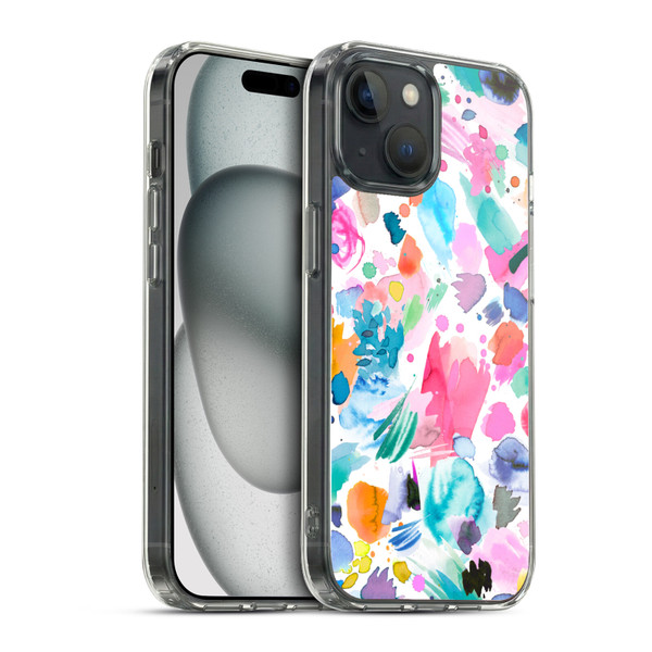 Ninola Colourful Prints Pink Scribbles Soft Gel Case for Apple iPhone 15 & MagSafe