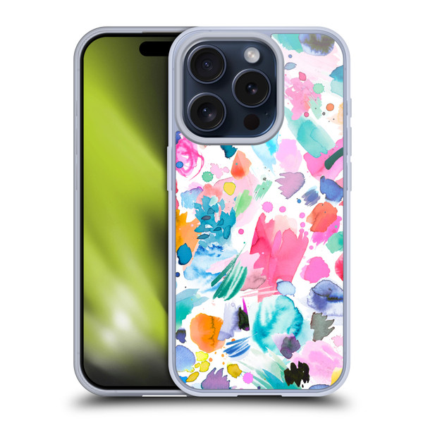 Ninola Colourful Prints Pink Scribbles Soft Gel Case for Apple iPhone 15 Pro