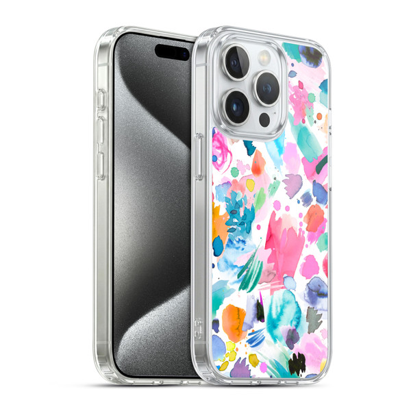 Ninola Colourful Prints Pink Scribbles Soft Gel Case for Apple iPhone 15 Pro & MagSafe