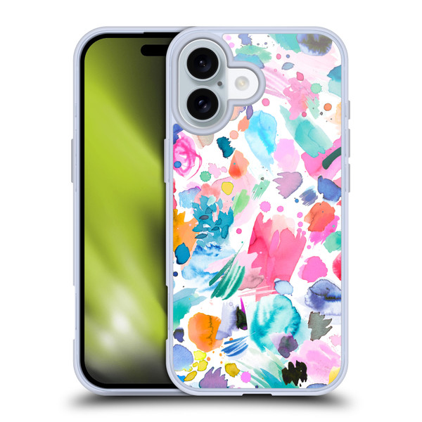 Ninola Colourful Prints Pink Scribbles Soft Gel Case for Apple iPhone 16