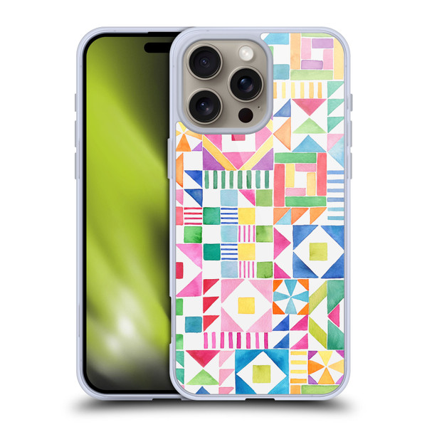 Ninola Colourful Prints Geometric Patchwork Soft Gel Case for Apple iPhone 16 Pro Max