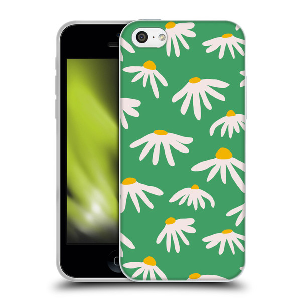 Ninola Colourful Prints Green Daisies Soft Gel Case for Apple iPhone 5c