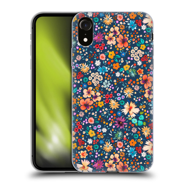 Ninola Colourful Prints Blue Floral Soft Gel Case for Apple iPhone XR