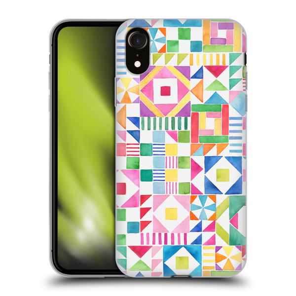Ninola Colourful Prints Geometric Patchwork Soft Gel Case for Apple iPhone XR