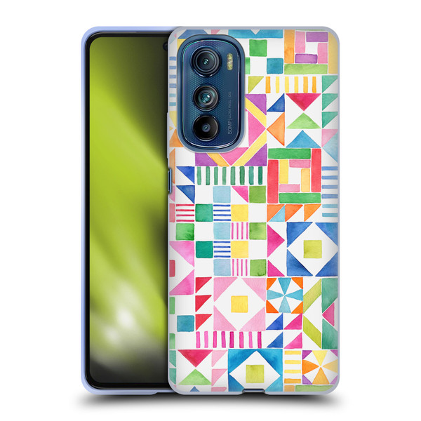 Ninola Colourful Prints Geometric Patchwork Soft Gel Case for Motorola Edge 30