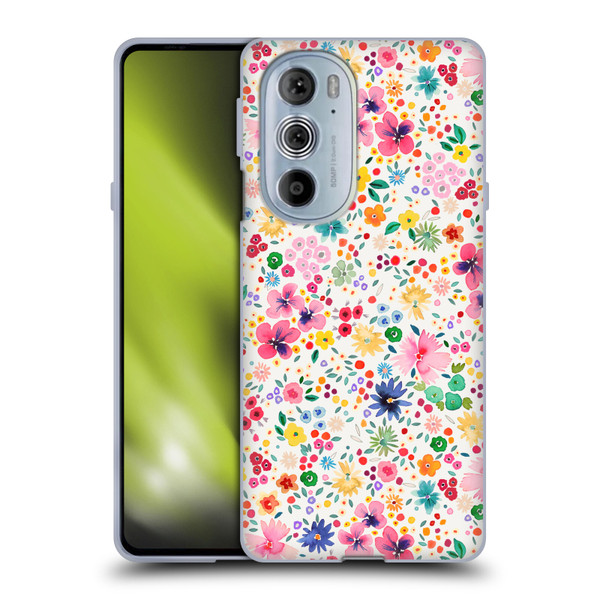 Ninola Colourful Prints Pink Floral Soft Gel Case for Motorola Edge X30