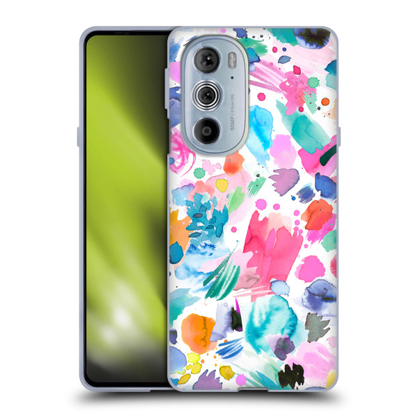 Ninola Colourful Prints Pink Scribbles Soft Gel Case for Motorola Edge X30