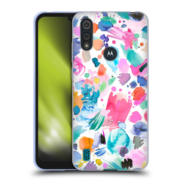 Ninola Colourful Prints Pink Scribbles Soft Gel Case for Motorola Moto E6s (2020)