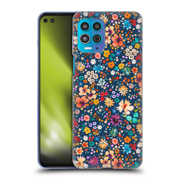 Ninola Colourful Prints Blue Floral Soft Gel Case for Motorola Moto G100