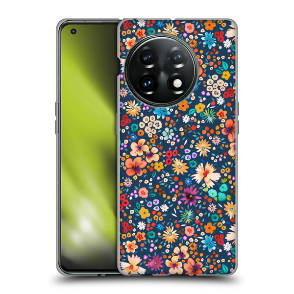 Ninola Colourful Prints Blue Floral Soft Gel Case for OnePlus 11 5G