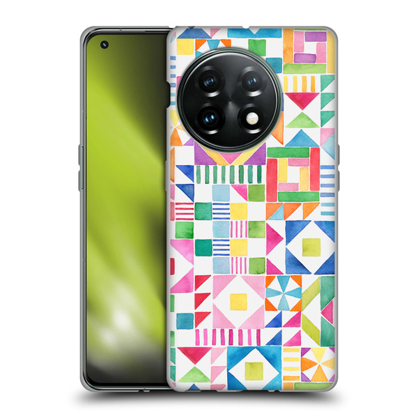 Ninola Colourful Prints Geometric Patchwork Soft Gel Case for OnePlus 11 5G