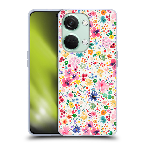 Ninola Colourful Prints Pink Floral Soft Gel Case for OnePlus Nord 3 5G