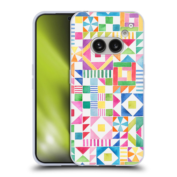 Ninola Colourful Prints Geometric Patchwork Soft Gel Case for Nothing Phone (2a)