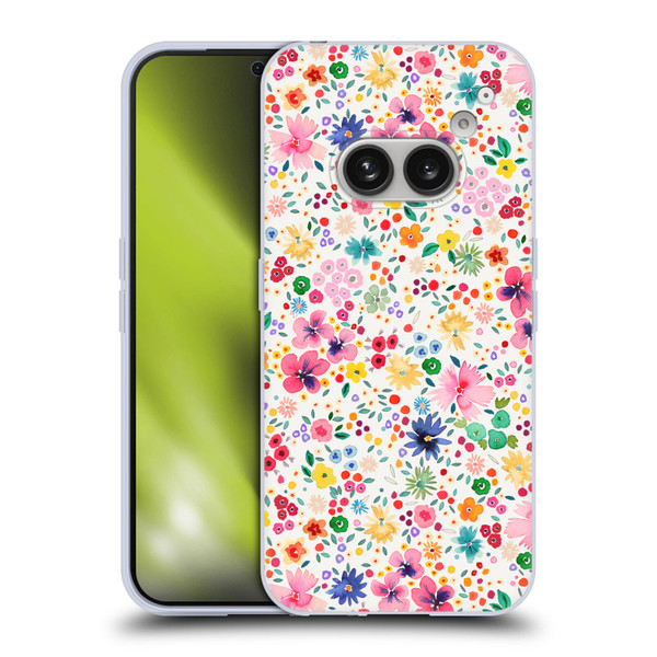 Ninola Colourful Prints Pink Floral Soft Gel Case for Nothing Phone (2a)