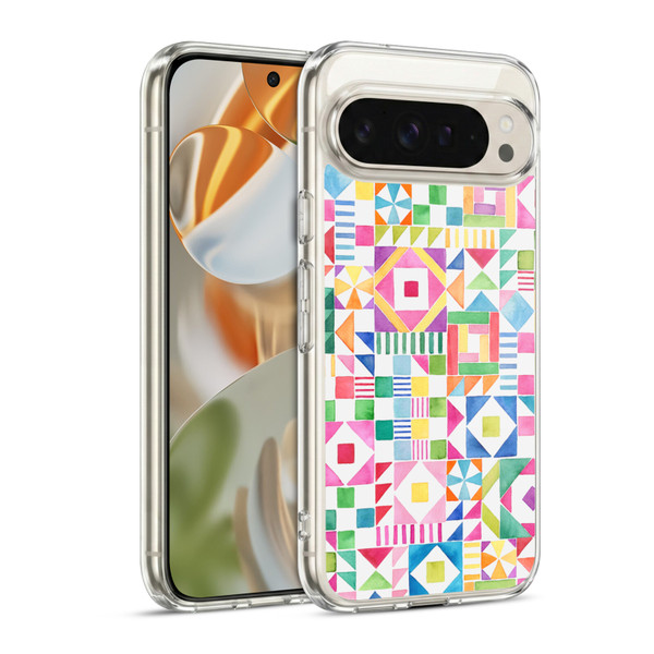 Ninola Colourful Prints Geometric Patchwork Soft Gel Case for Google Pixel 9 / Pixel 9 Pro