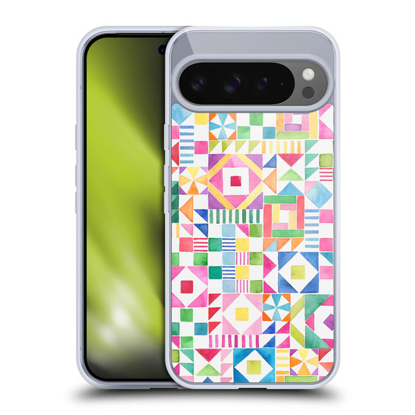 Ninola Colourful Prints Geometric Patchwork Soft Gel Case for Google Pixel 9 Pro XL