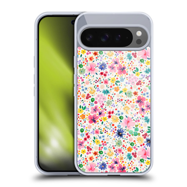 Ninola Colourful Prints Pink Floral Soft Gel Case for Google Pixel 9 Pro XL