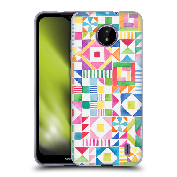Ninola Colourful Prints Geometric Patchwork Soft Gel Case for Nokia C10 / C20