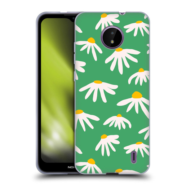 Ninola Colourful Prints Green Daisies Soft Gel Case for Nokia C10 / C20