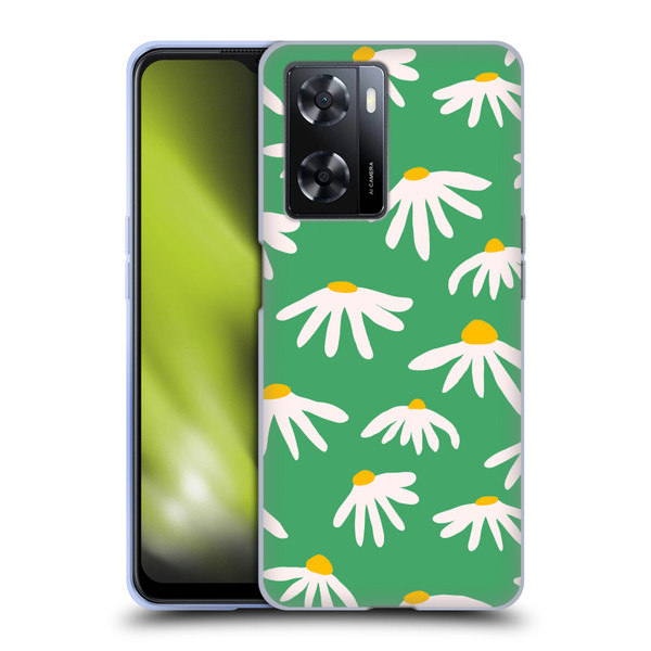 Ninola Colourful Prints Green Daisies Soft Gel Case for OPPO A57s