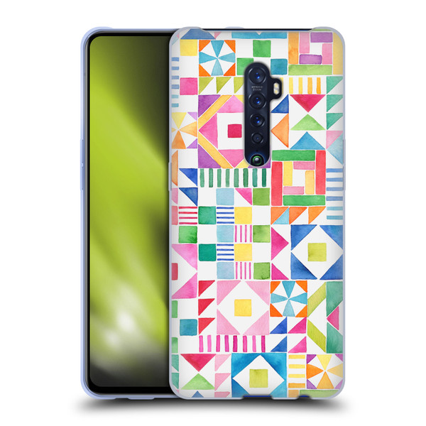 Ninola Colourful Prints Geometric Patchwork Soft Gel Case for OPPO Reno 2