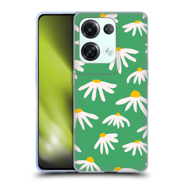 Ninola Colourful Prints Green Daisies Soft Gel Case for OPPO Reno8 Pro