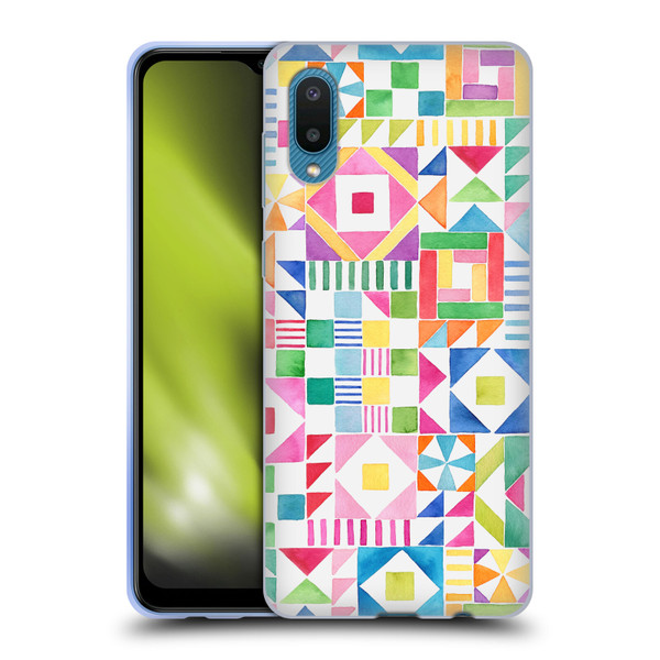 Ninola Colourful Prints Geometric Patchwork Soft Gel Case for Samsung Galaxy A02/M02 (2021)