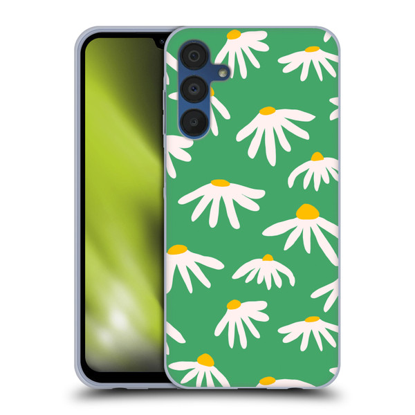 Ninola Colourful Prints Green Daisies Soft Gel Case for Samsung Galaxy A15