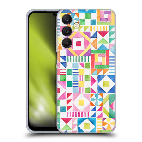 Ninola Colourful Prints Geometric Patchwork Soft Gel Case for Samsung Galaxy A25 5G